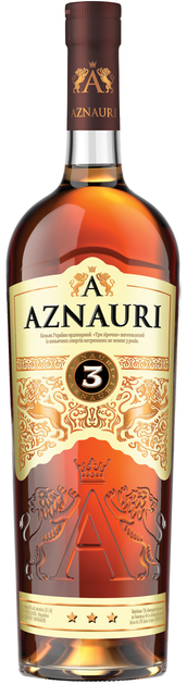 Aznauri 3 зірки 1л бренді 40%