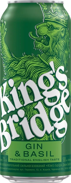 King's Bridge Gin & Basil 0.5л 7%