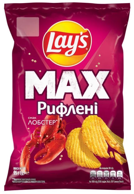 Чипси Lay's MAX зі смаком лобстера 85г