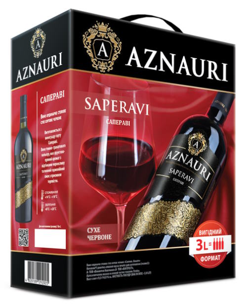 Вино Aznauri Алазанська Долина червоне напівсолодке 3л 9-13%