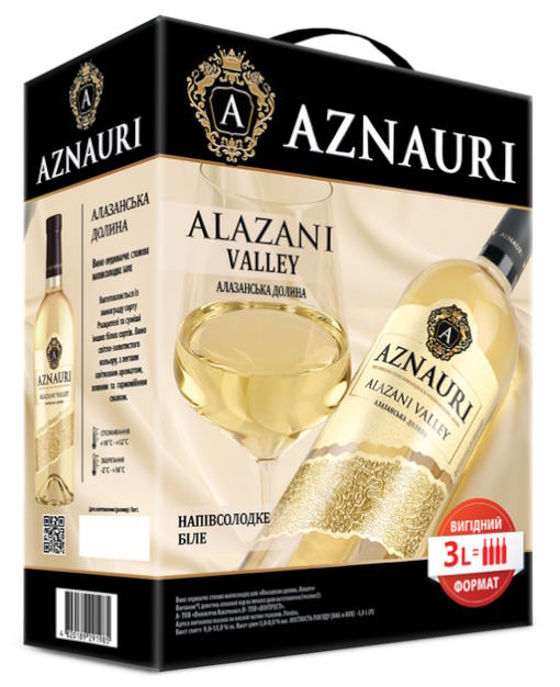 Вино Aznauri Алазанська долина біле напівсолодке 3л 9-13%