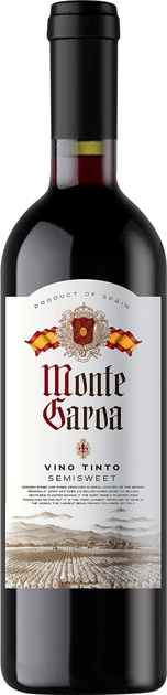 Вино Monte Garoa Tinto червоне напівсолодке 10.5% 0.75л