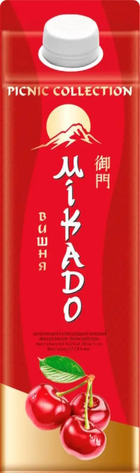 Винний напій Mikado Вишня червоне напівсолодке 1л 9-14%
