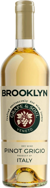 Вино Brooklyn Pinot Grigio біле сухе 12% 0.75л