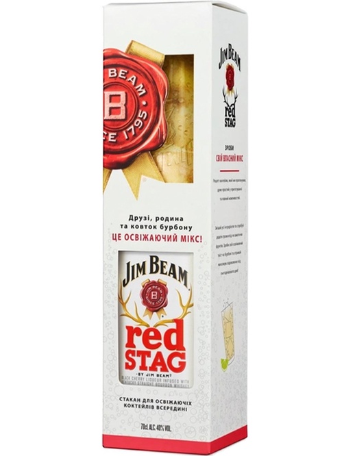 Лікер Jim Beam Red Stag 0.7л у коробці зі склянкою Хайболл