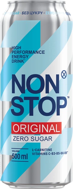 Енергетичний напій Non Stop Без цукру 0.5л