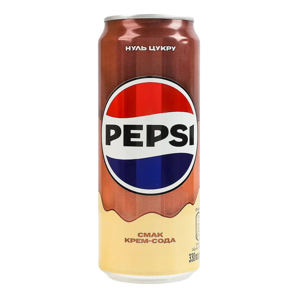 Напій Pepsi крем-сода безалкогольний сильногазований з/б 330 мл